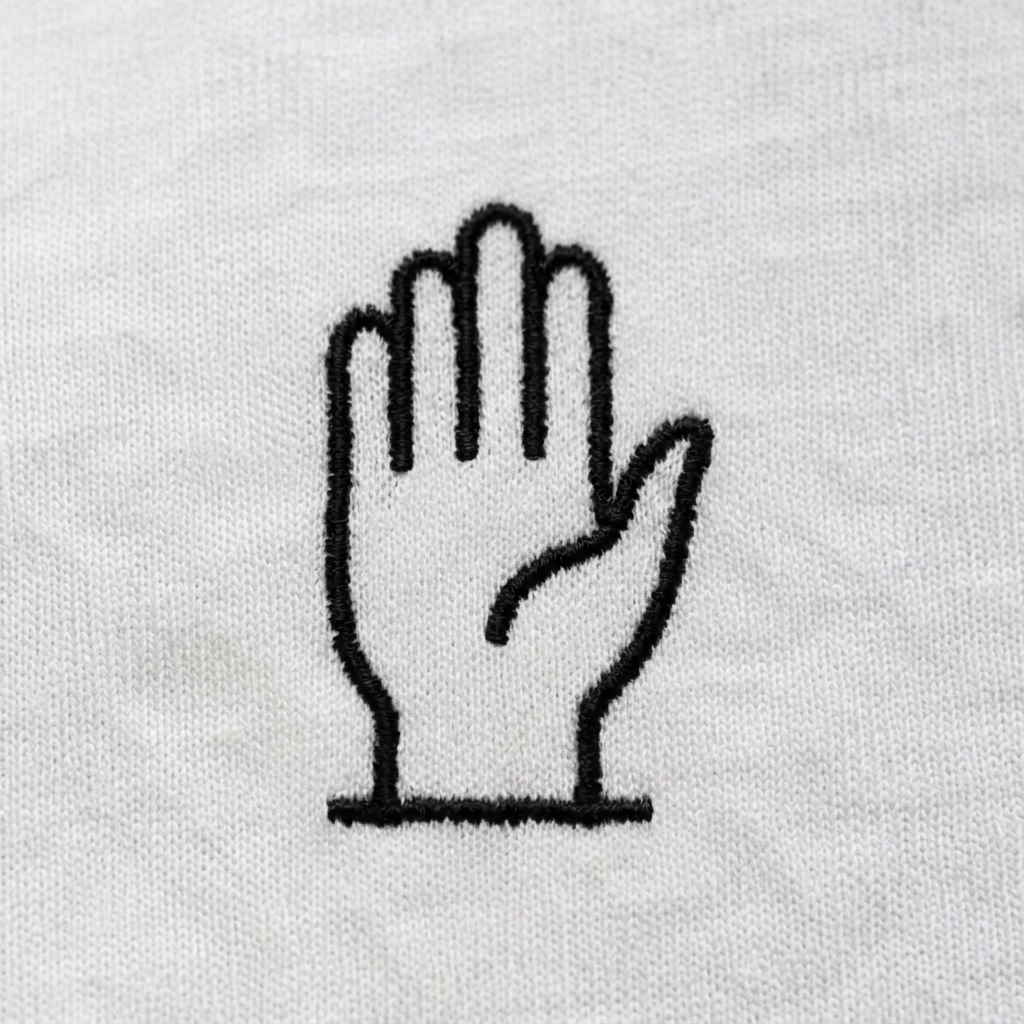 Embroidered hand detail